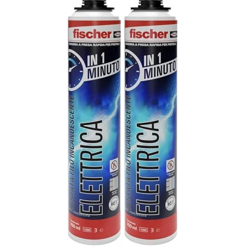 Offerta a tempo: Fischer PUP Schiuma Elettrica a Presa Rapida, 60 Secondi, Testata a Filo Incandescente, per Canaline e Scatole Elettriche, 572433 (Confezione da 2) - 40% da 31.80 € a 18.98 €