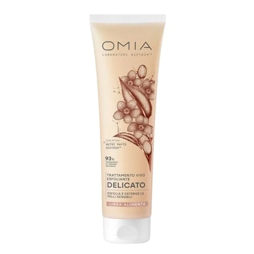 Offerta a tempo: Omia Alimenta, Trattamento Viso Esfoliante Delicato per Pelli Sensibili, Rimuove Cellule Morte senza Seccare, Illumina e Leviga la Pelle, Adatto a Pelli Reattive, Formula Vegana, 150 ml - 27% da 7.49 € a 5.46 €
