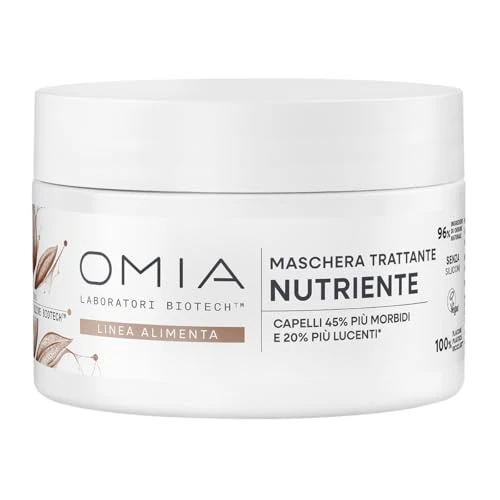 Offerta a tempo: Omia Alimenta, Maschera Nutriente per Capelli Secchi e Spenti, Nutre e Districa, Lascia i Capelli Morbidi e Luminosi, Formula Vegana, 200ml - 37% da 8.99 € a 5.69 €
