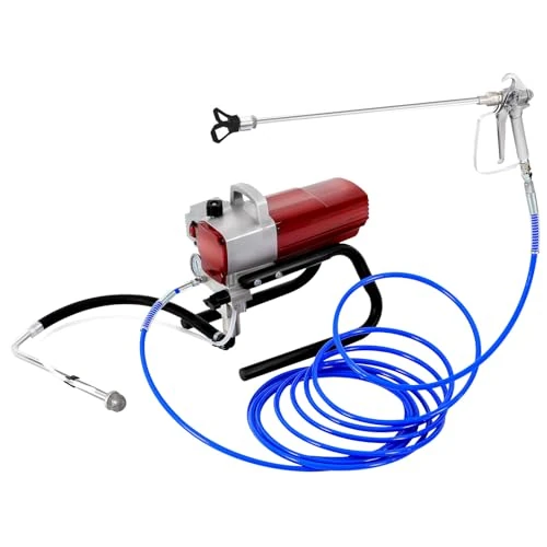 Tijdelijke aanbieding: Airless verfspuitapparaat, 1800 W, hogedruk verfspuitsysteem, 1,8 l/min, met 9 m slang, spuitpistool, verlengstang, manometer voor muurverf, latexverf, binnen- en buitenwand van 185.99 € naar 185.99 € (0.00% korting)