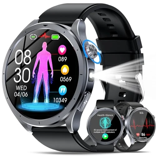 Offre limitée : YUPENG 2026 Montre Connectée Homme avec IA ChatGPT/ECG/HRV/IMC, 1.53" Smartwatch avec Appels Bluetooth 5.4, 24h Sommeil Monitor/Fréquence Cardiaque, Lampe LED – Fitness Tracker pour Android et iOS de 59.99 € à 77.99 € (-30.01% de remise)