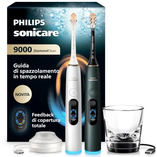 Oferta limitowana: Philips Sonicare: szczoteczka elektryczna nowej generacji DiamondClean 9000 – ze Smart Coverage Feedback oraz Smart Pressure Feedback, 21 ustawień, silver white i midnight green, dwupak, HX9216/89 z 2757.70 zł na 2757.70 zł (oszczędź 0.
