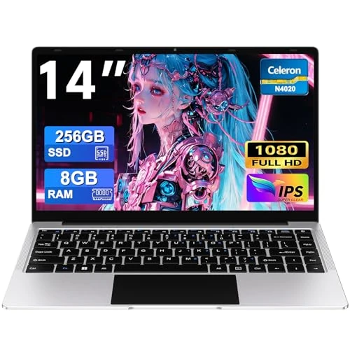 Offerta a tempo: bvate PC Portatile 14 Pollici Notebook, 8GB RAM 256GB SSD, Processore Celeron Fino a 2.8GHz, Win 11 con Mouse Wireless e Adesivi Tastiera Italiana - Argento - 62% da 599.99 € a 229.99 €