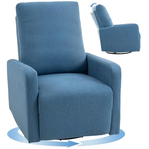 Offerta a tempo: HOMCOM Poltrona Relax Reclinabile Manuale Seduta Ampia 76x94x100 cm Blu - 13% da 121.17 € a 105.41 €