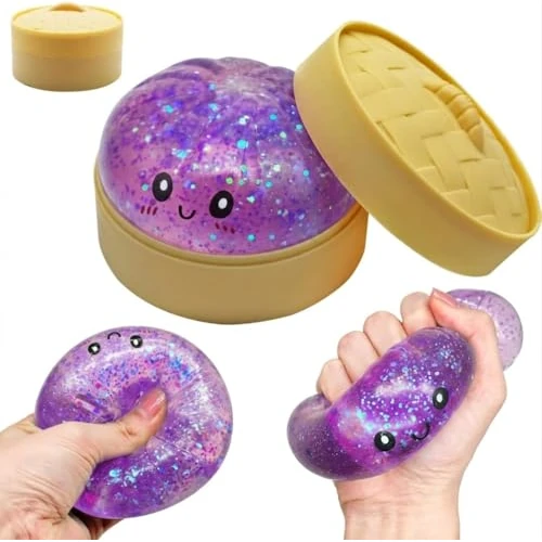 Offerta a tempo: Glittere Dumpling Squishys,Squishys Dumpling con Vaporiera, morbidissimo e modellabile a lenta risalita,Divertente Giocattoli Sensoriali,per alleviare ansia e stress per bambini e adulti (viola) - 0.00% da 19.99 € a 19.99 €