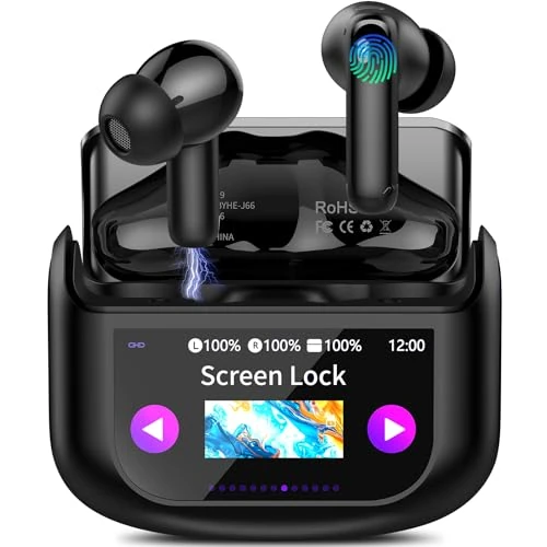 Offerta a tempo: QXUFV AI Cuffie Traduzione 4-in-1 Auricolari Cuffiette Traduttore Istantaneo Vocale in 164 Lingue Cancellazione Rumore ANC/ENC 7 Modalità Traduzione Schermo Tattile LED Musica/Chiamate/Traduttore - 69% da 129.99 € a 39.99 €