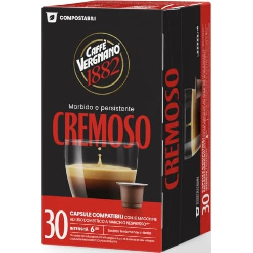 Offerta a tempo: Caffè Vergnano 1882 - Capsule Compatibili Nespresso, Cremoso - 34% da 8.99 € a 5.94 €