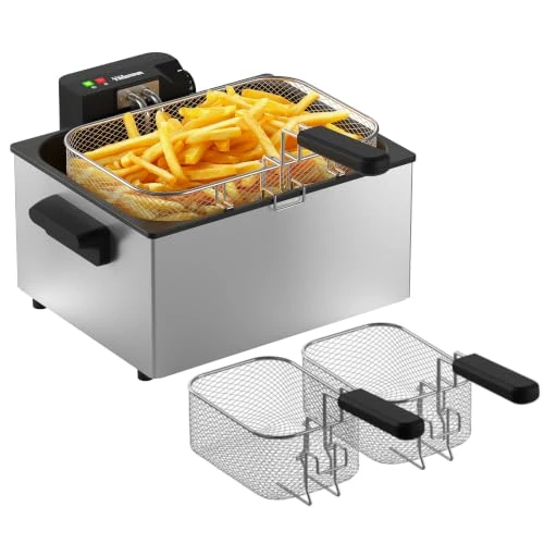 Offerta a tempo: Tristar Friggitrice in Acciaio Inox, Capacità 5 L, 3000 W, Termostato Regolabile, Cestello Rimovibile, Uso Semi Professionale, FR-9330 - 23% da 64.99 € a 49.99 €