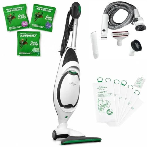 Offerta a tempo: Vorwerk Folletto VK150 NUOVO ORIGINALE – Scopa Elettrica CON FILO con Accessori Rigenerati Come Nuovi, Spazzola HD50, 6 Sacchetti, 3 Granuli – Assistenza e Garanzia (Dotazione Completa + Kit Tubi) - 0.00% da 459.00 € a 459.00 €