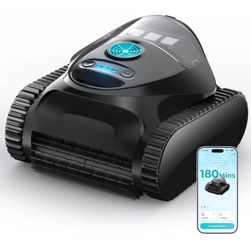 Offerta a tempo: BRINBO C1 Robot Piscina Pareti e Fondo, Doppio Filtro, 7 modalità di Pulizia, 180 min, Aspiratore Piscina Senza Fili con App, Robot Pulisci Piscine Fino a 150 m²，Blu Notte - 0.00% da 449.99 € a 449.99 €