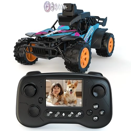Oferta limitada: Coche Teledirigido RC con Cámara FPV, Camión RC Todoterreno, Pantalla 2.8'', Cámara 60° Ajustable, Video en Directo, Doble Control App/Radio 2.4GHz, 2 Velocidades, Recargable, Regalo Adultos y Niños de 139.99 € a 79.99 € (ahorro 43%)