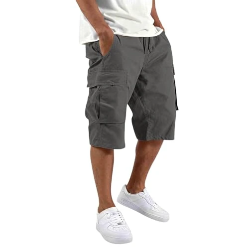 Offerta a tempo: Sobzia Bermuda Uomo Estivi,Pantaloncini Cargo Uomo Bermuda Estivi Shorts con Tasche Laterali Pantaloni Corti Slim Fit Multi Tasche Tasconati Pantaloni Sportivi Leggeri Grigio Scuro XL - 0.00% da 19.98 € a 19.98 €