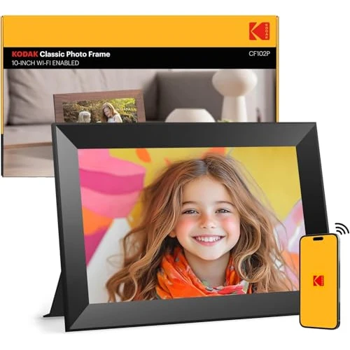 Zeitlich begrenztes Angebot: Kodak Digitaler Bilderrahmen WLAN 10.1 Zoll, HD IPS-Touchscreen Elektronischer Bilderrahmen mit 32 GB Speicher, Automatische Bilderdrehung, Teilen von Fotos oder Videos überall über App, Schwarz von 89.99 € auf 89.99 € (0.00% 
