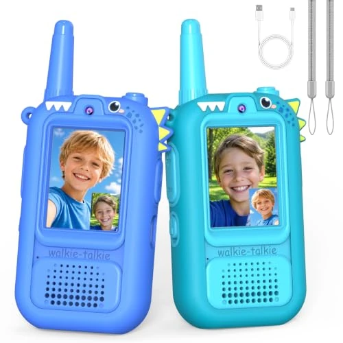 Zeitlich begrenztes Angebot: Walkie Talkie Kinder mit Video Aufladbar, Dinosaurier Spielzeug ab 3 4 5 6 7 8 Jahre Junge Geschenk Junge 3-12 Jahren Kinderspielzeug Walky Talky Kinder Spielzeug Outdoor Spiele 3-8 Geburtstag Jungs von 39.99 € auf 39.99 € (0.
