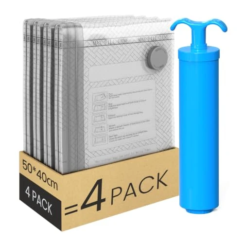 Oferta limitada: Raplink Bolsas de vacío que ahorran espacio con bomba manual, 4x(50x40cm) de 13.32 € a 7.59 € (ahorro 43%)