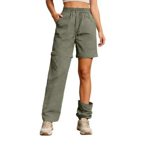 Offerta a tempo: Generisch Pantaloni da trekking da donna con chiusura lampo, design 2 in 1, pantaloni da lavoro, ad asciugatura rapida, con gambe rimovibili, pantaloni da giardino, estivi, traspiranti, funzionali - 0.00% da 22.98 € a 22.98 €