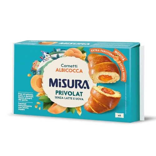 Offerta a tempo: Misura Privolat Cornetti Albicocca, Senza Latte e Uova - 34% da 3.49 € a 2.29 €