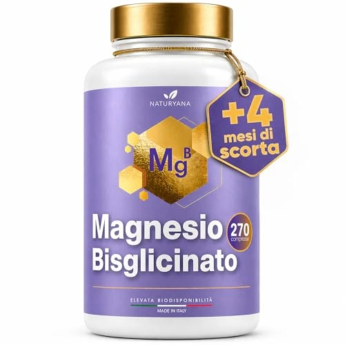 Offerta a tempo: Magnesio Bisglicinato Fully Reacted Chelato,270 Compresse Spezzabili da 850 mg, Riduzione Stanchezza e Affaticamento, Funzione Muscolare e Sistema Nervoso, 2 Compresse al Giorno - 0.00% da 19.90 € a 19.90 €