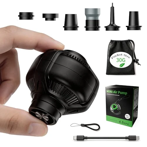 Limited-time offer: Origem 30g Ultra-Light 4.5kPa Mini Air Pump with 6 Nozzles for Inflatables from 19.99 £ to 19.99 £ (save 0.00%)