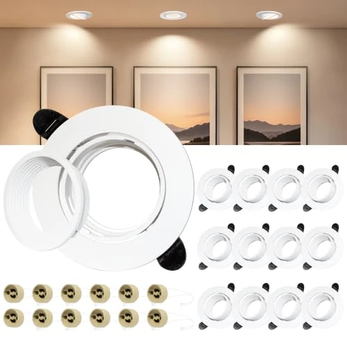 Offerta a tempo: Laiebri Set da 12 Cornice per Faretti da Incasso GU10 Orientabile 45°, Supporto Faretto Ø72-82mm con Portalampada GU10, Anti Abbagliamento, Frontale Rimovibile, Bianco Cornice Faretto da Sofitto - 25% da 39.99 € a 29.98 €
