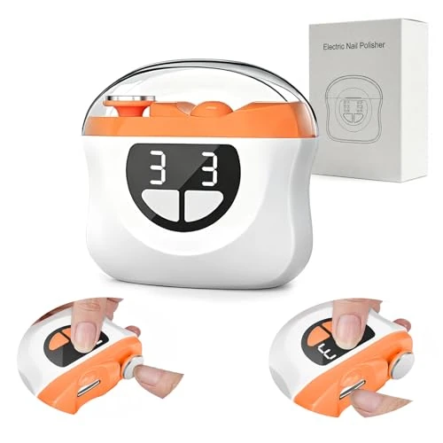 Offerta a tempo: Tagliaunghie Elettrico Tagliaunghie per Piedi, 3 in 1 Tagliaunghie Automatico con LED, Tagliaunghie Elettrico Portatile per Unghie con 3 Velocità, Nessun Rumore, per Neonati, Adulti, Anziani-Orange - 0.00% da 29.99 € a 29.99 €