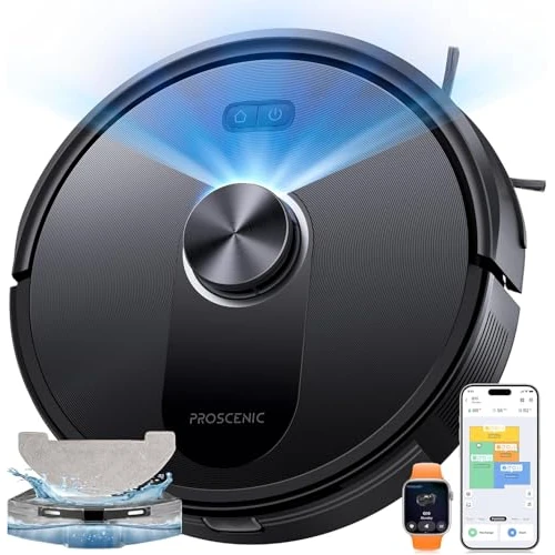 Offerta a tempo: Proscenic Q10 Robot Aspirapolvere Lavapavimenti con Mappatura, Robot Pavimenti 10000Pa 200min, LiDAR Intelligente, Controllo APP/Alexa/WiFi/Siri/IFTTT, Ideale per Pulizia Domestica/Peli Animali - 0.00% da 169.99 € a 169.99 €