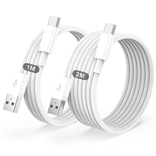 Offerta a tempo: Cavo USB Type-C,Per Originale Cavetto USB C Cellulare Ricarica Rapida 2Pezzi 1M+2M,Per iPhone 17/Air/Pro Max/16/15/Pro/Plus/Pro Max,Per Samsung Galaxy S24/S23+/Ultra/S22/A53/A54/iPad Pro/Air/cavi - 17% da 10.99 € a 9.09 €