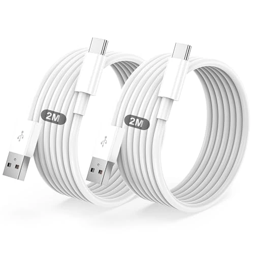 Offerta a tempo: Cavo USB Type-C,Per Originale Cavetto USB A a USB C Cellulare Ricarica Rapida 2Pezzi 2M+2M,Per iPhone 17/16/15/Pro/Plus/Pro Max/Air,Per Samsung Galaxy S24/S23+/Ultra/S22/A53/A54/iPad Pro/Air/cavi - 19% da 10.99 € a 8.87 €