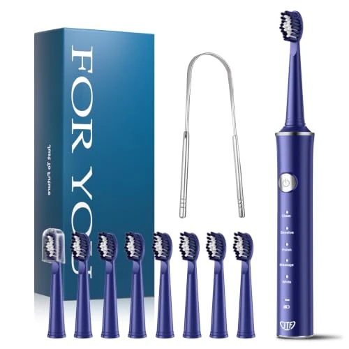 Offre limitée : JTF Brosse À Dents Électrique Sonique Pour Adulte – 5 Modes, 45 Jours D’autonomie, 8 Têtes De Brosse, Étanche Ipx7, Minuterie Intelligente, Adaptée Aux Voyages – Brosses À Dents Complet (Bleu) de 37.04 € à 20.99 € (43% de remise)