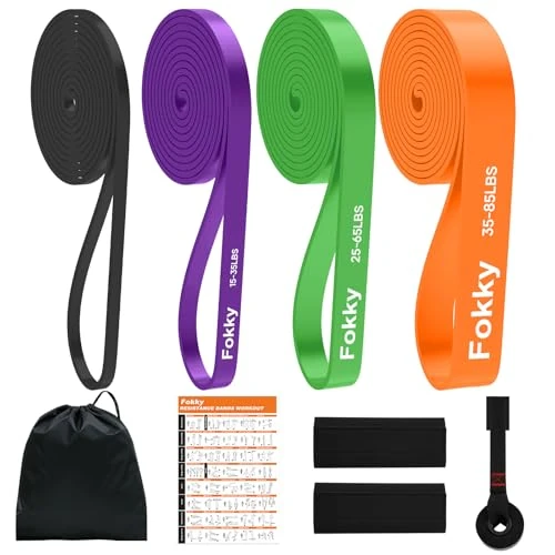 Offerta a tempo: Fokky Elastici Fitness Set, 4 Livelli Resistenza Elastici Palestra con Ancoraggio Porta, Protezioni e Borsa per Trasporto, Bande Elastiche Fitness per Allenamento Completo, Muscolazione e Ginnastica - 28% da 19.99 € a 14.43 €