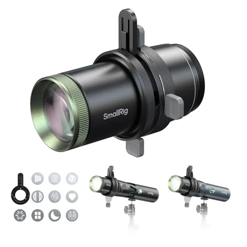 Offerta a tempo: SMALLRIG Faretto SP Air, Lente di Proiezione Ottica a 36°, Luminosità 4x, Otturatori di Inquadratura Integrati, Portagobo e 10 Gobo in Metallo, Accessorio Snoot per Torcia RF 10C/20C - 6376 - 0.00% da 52.90 € a 52.90 €