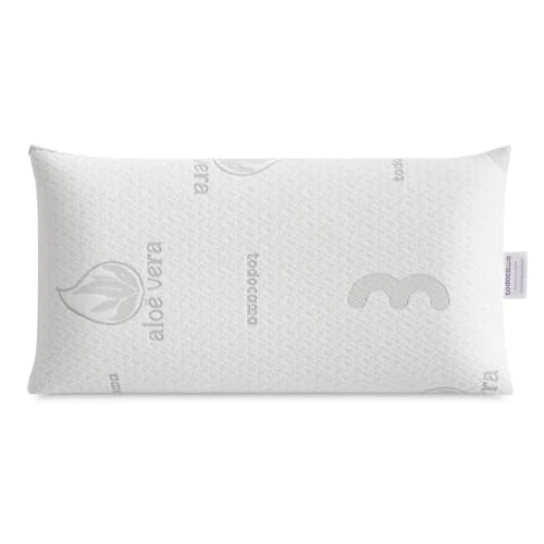 Zeitlich begrenztes Angebot: Todocama viskoelastisches Aloe-Vera-Kissen, kompakter viskoelastischer Kern für Halswirbel und Hals, mittelhohe bis hohe Festigkeit, doppelter Reißverschlussbezug (70 cm). von 28.99 € auf 17.49 € (40% Rabatt)