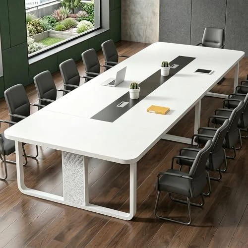 Offerta a tempo: POPICK Tavolo da Conferenza Grande per Ufficio e Sale Riunioni, Tavolo Riunioni Ufficio Moderno con Gestione Cavi e Gambe in Metallo, Solo Tavolo Senza Sedie(Bianco,240 * 100 * 74cm) - 0.00% da 1299.99 € a 1299.99 €
