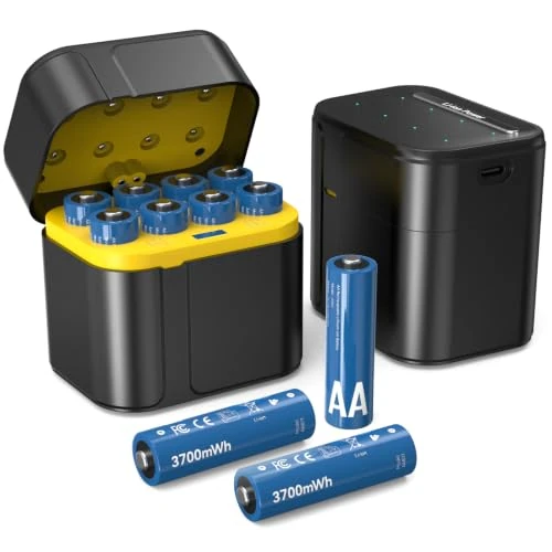 Offerta a tempo: SURFOU Batterie Ricaricabili AA Litio 1.5V 8 Pezzi con Caricatore - 0.00% da 24.99 € a 24.99 €