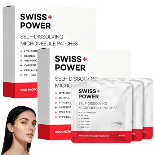 Offerta a tempo: Swiss Power Patch Occhi Con Microaghi, Swiss Power Cerotti Occhi, Idratanti E Rassodanti, Riduce Occhiaie, Borse E Rughe, Patch Contorno Occhi Antirughe Per Una Cura Quotidiana (2 confezione) - 42% da 49.99 € a 28.99 €
