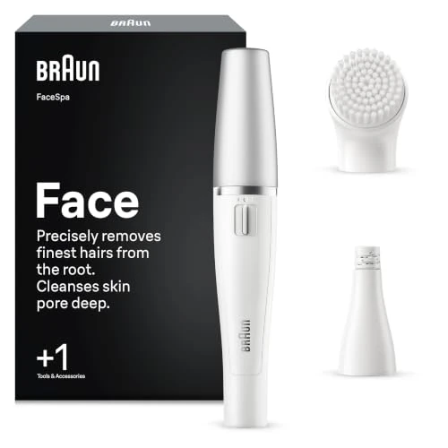 Offerta a tempo: Braun FaceSpa Epilatore Viso Donna con Spazzola di Pulizia, 810V Bianco - 31% da 89.99 € a 61.99 €