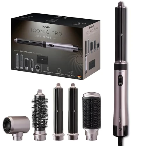 Oferta limitada: Beurer HT 110 Airstyler 5 en 1, moldeador de cabello multifuncional para rizos, alisado y volumen, peinado suave para todo tipo de cabello, cerámica turmalina, tecnología iónica, 5 accesorios de 179.99 € a 179.99 € (ahorro 0.00%)