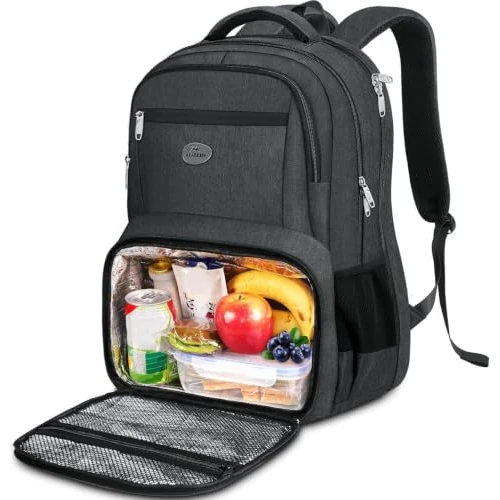 Offerta a tempo: MATEIN Zaino Porta PC Porta Pranzo Termico, Zaino Lavoro Uomo 18 Pollici | Zaino PC con Pranzo Termico, Multitasche Zaino da Lavoro Uomo, Impermeabile Borsa Frigo per Università Viaggio Picnic, Nero - 26% da 45.99 € a 34.19 €