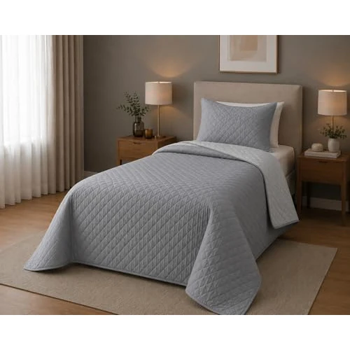 Offerta a tempo: GX GARGIX Trapuntino Letto Singolo Double Face – Copriletto Trapuntato Reversibile Morbido e Leggero per Tutte le Stagioni (GX/LISB-1, Singolo) - 0.00% da 18.99 € a 18.99 €