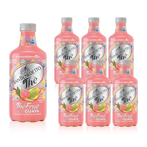 Offerta a tempo: San Benedetto, Thè Fruit Guava, 6 x 750 ml, Bevanda Analcolica al Tè e Succo di Frutta, Gusto Esotico e Rinfrescante, Senza Coloranti, Conservanti e Glutine - 0.00% da 7.59 € a 7.59 €