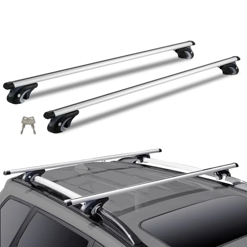 Offerta a tempo: VEVOR Barre Trasversali da Tetto per Auto SUV, Portapacchi da Tetto Auto Carico max 75 kg Lunghezza 1350 mm, Barre 2 pezzi per Porta Bagagli Universali in Alluminio Bici Viaggio Campeggio Pesca - 21% da 62.90 € a 50.00 €