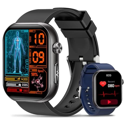 Tijdelijke aanbieding: 2026 Smartwatch voor heren met ECG, HRV, bloeddruk, 4,97 cm (1,97 inch) AMOLED-smartwatch met 24-uurs hartslagmeter, SpO2, slaapbewaking, BMI van 99.99 € naar 99.99 € (0.00% korting)