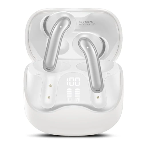 Oferta limitada: Auriculares Inalámbricos Cancelación de Ruido Hctiva Híbrida, 6 Mics Auriculares Hi-Res Audio, Conexión Multipunto Cascos Inalambricos con Carga inalámbrica, 8 EQ, 48H Bluetooth 5.4 (Blanco puro) de 129.99 € a 129.99 € (ahorro 0.00%)