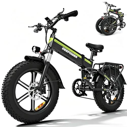 Offerta a tempo: DEEPOWER H20 PRO Bicicleta Eléctrica, Batería Extraíble 48V 25Ah, Autonomía 60-110KM, Motor con Par 110N·m, Neumáticos Anchos 20'' x 4.0, 7 Velocidades, Suspensión Hidráulica Completa - 5% da 998.00 € a 948.10 €