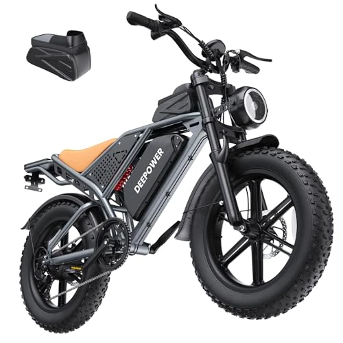 Offerta a tempo: DEEPOWER Bici Elettrica, Batteria Rimovibile 48V 20Ah/35Ah/60Ah, Autonomia 110-250KM, Velocità Massima 25KM/H, Bici Elettrica Con Pneumatici Larghi 20"×4.0, 7 Marce, MTB Elettrica (Nero Elegante) - 5% da 859.00 € a 816.05 €