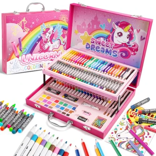 Offerta a tempo: HappyGoLucky Unicorno Valigetta Colori Kit Disegno Colori per Bambini - 0.00% da 24.99 € a 24.99 €