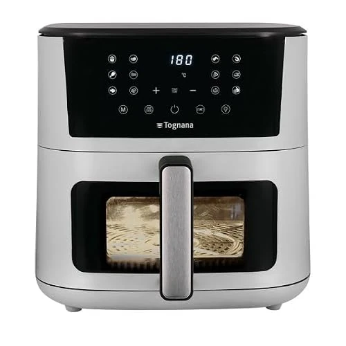 Offerta a tempo: Tognana Iridea, Friggitrice ad aria 10L, doppia resistenza, display digitale, timer, 80-200°C, finestra, 2300W, grigio perla - 23% da 129.97 € a 99.99 €