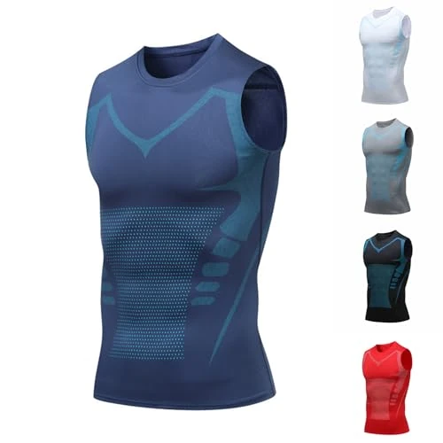 Offerta a tempo: Generico Canotta Compressione Uomo Canottiera Contenitiva Palestra Snellente Modellante Dimagrante Shapewear Fitness Traspirante Fascia Pancia Senza Maniche Bodybuilding Supporto Postura Base Layer - 0.00% da 9.98 € a 9.98 €