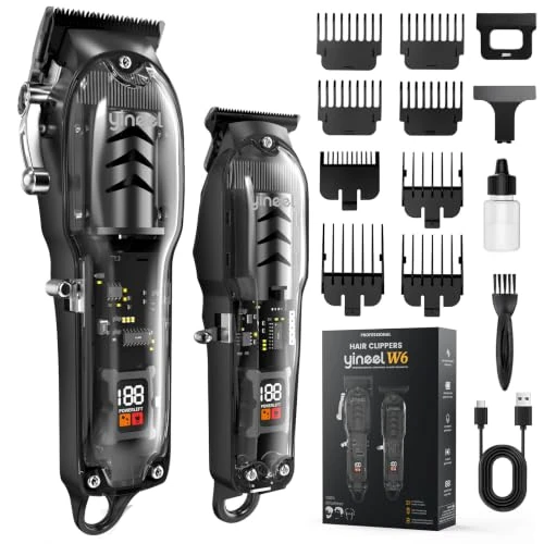 Oferta limitada: Yineel W6 Máquina de Cortar Pelo para Hombre, Kit de Barbero y Recortadora | Kit 2 en 1: Cortapelos + Recortadora, Cuchillas de Cerámica de Precisión, 8 Peines Guía, Pantalla LED de 49.99 € a 32.29 € (ahorro 35%)