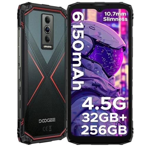 Offerta a tempo: DOOGEERugged Blade10 Pro Energy Rugged Smartphone, 50MP+8MP, 32GB+256GB Telefono Indistruttibile, Android 15, 90Hz 6.56" HD+IPS, 6150mAh,Triple Card Slot,Fingerprint ID/Face Unlock/NFC- Rosso - 0.00% da 229.99 € a 229.99 €